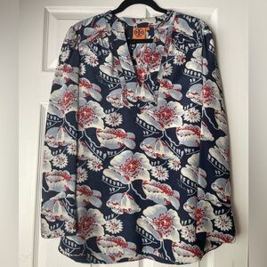 Tory Burch flowy floral top size 8